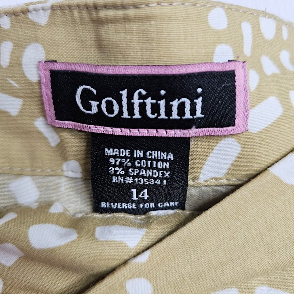 GOLFTINI Skort Skirt Shorts size 14 GOLD TAN WHITE Pickleball Tennis Golf Summer - Picture 7 of 9